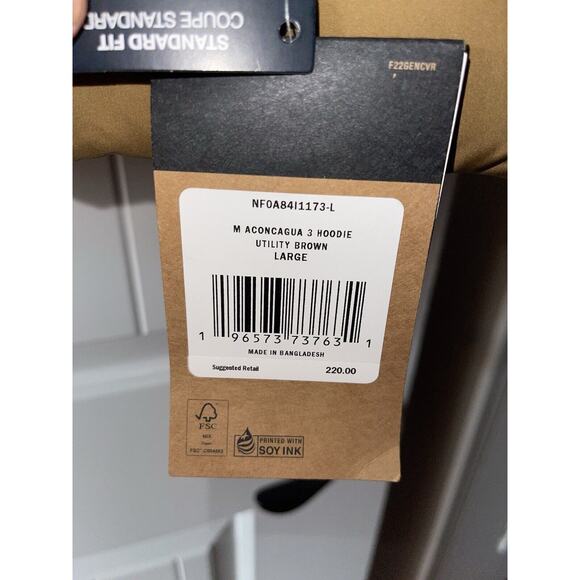 SOLD❗️NWT NIRTHFACE M ACONCAGUA 3 HOODIE UTILITY BROWN LARGE❗️🎁🎁 - Picture 3 of 4